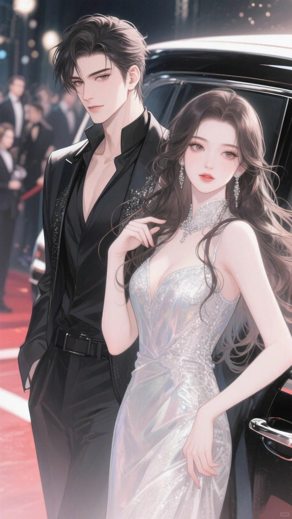 这组顶流夫妇红毯营业插画把我狠狠拿捏