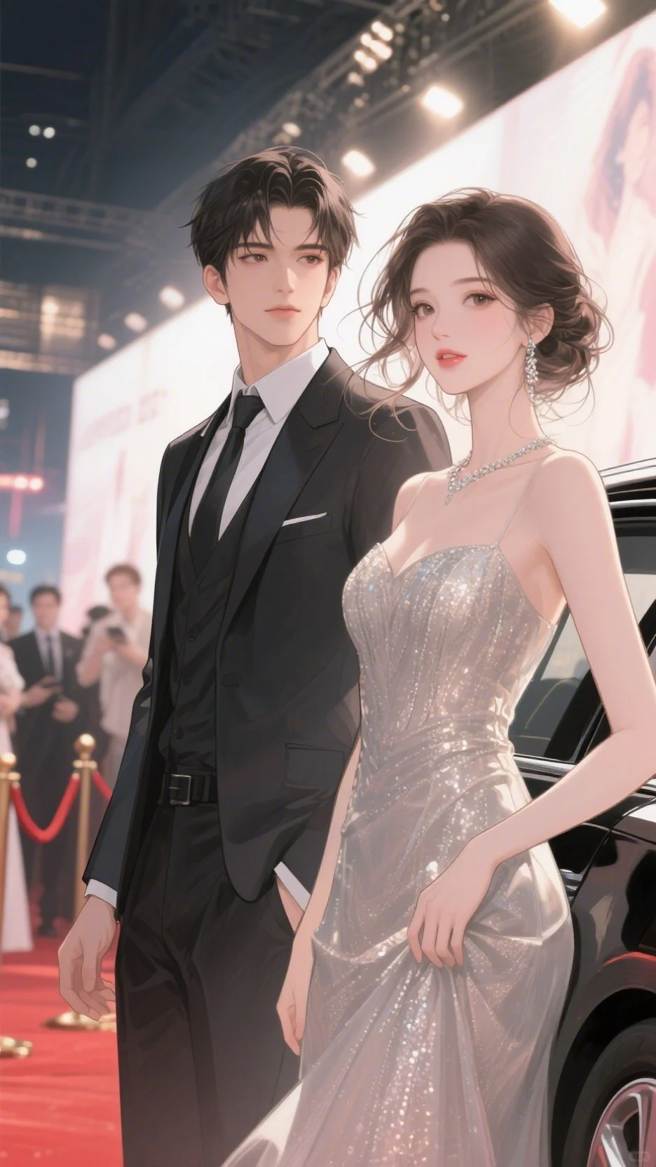这组顶流夫妇红毯营业插画把我狠狠拿捏