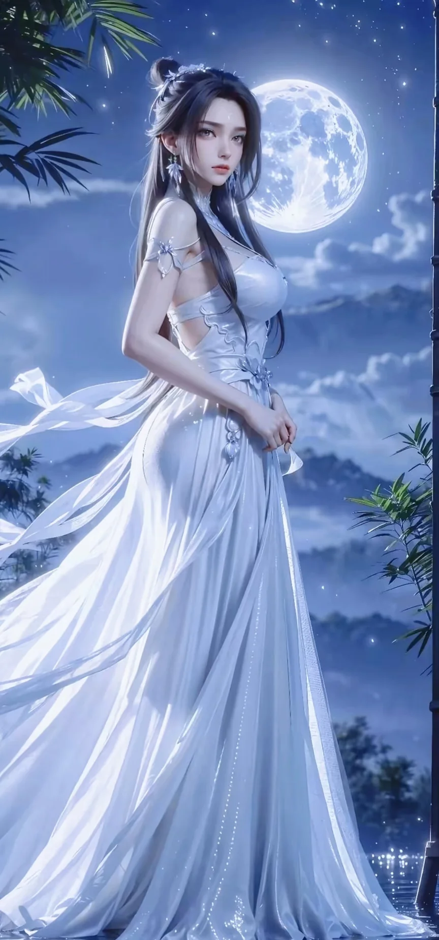 月下美人，清冷而神秘。陆雪琪