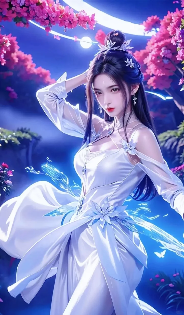 月下美人，清冷而神秘。陆雪琪