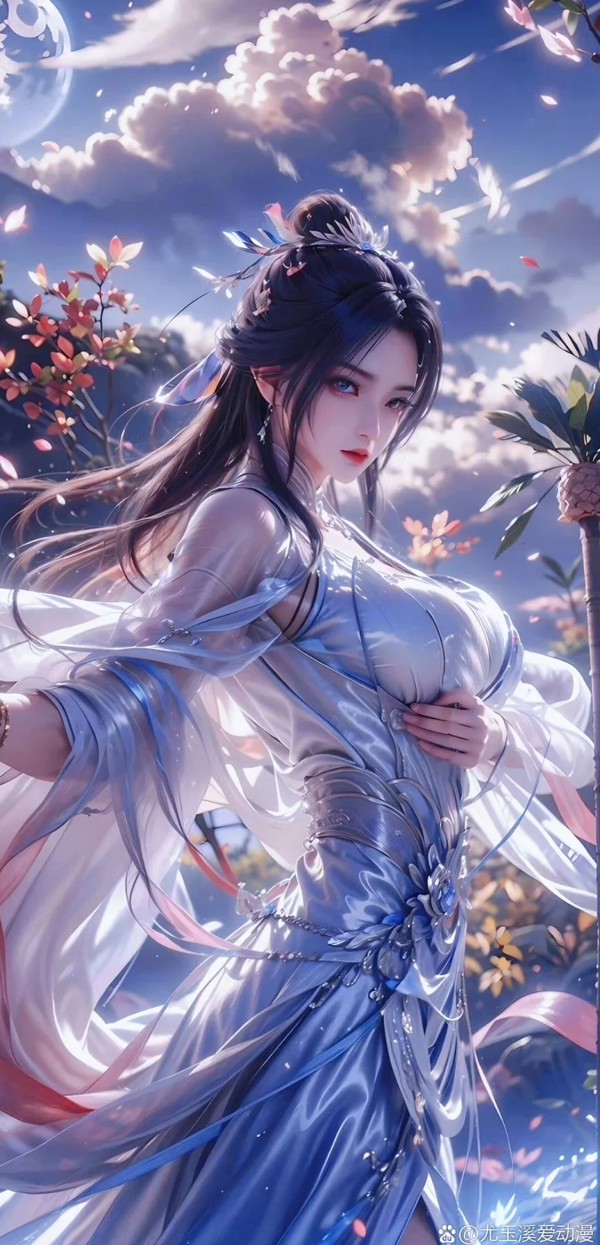 月下美人，清冷而神秘。陆雪琪
