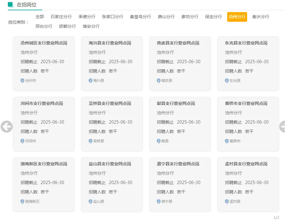 河北农行招聘2025 专业不限