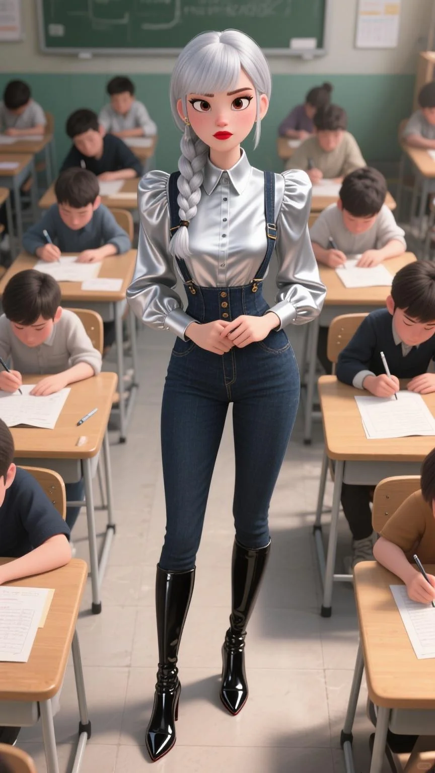 壁纸分享：皮克斯风美女教师监考名场面(一)