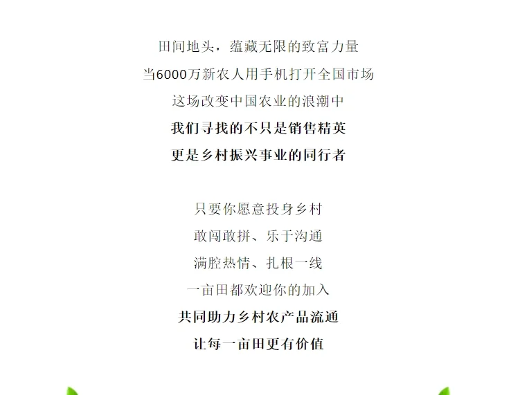 一亩田产地沃来采业务大量招人啦