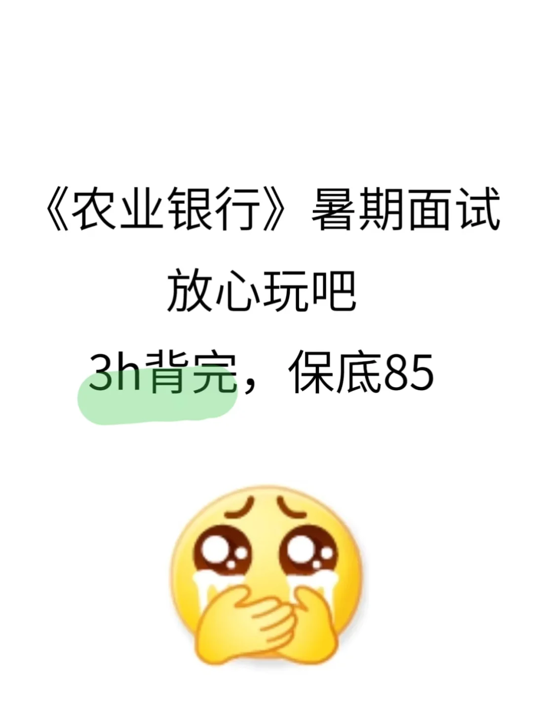 农业银行暑期实习面试，3h足够了