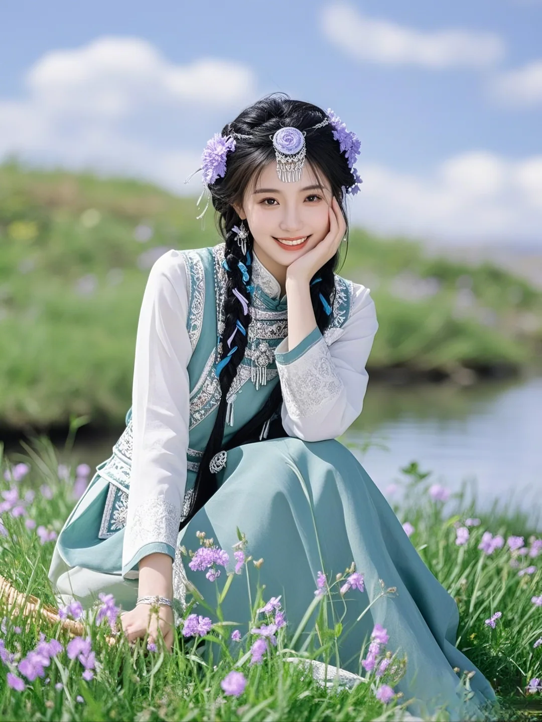 花海里有一只误入凡间的仙女?