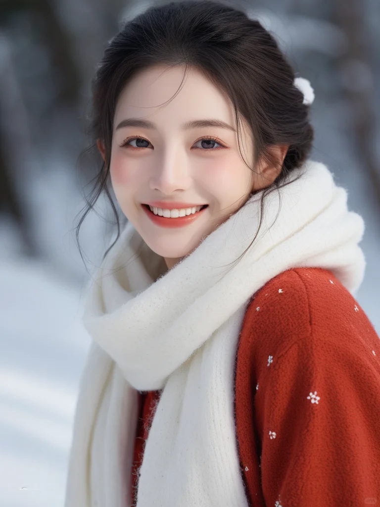 冬日里的甜美女孩系