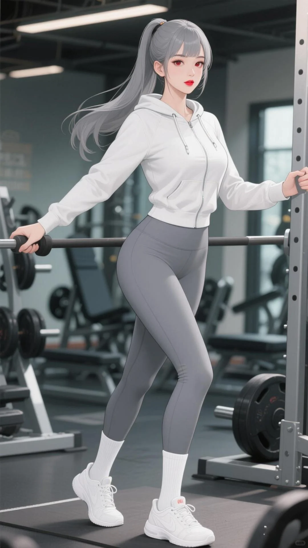 健身房里的美女小姐姐