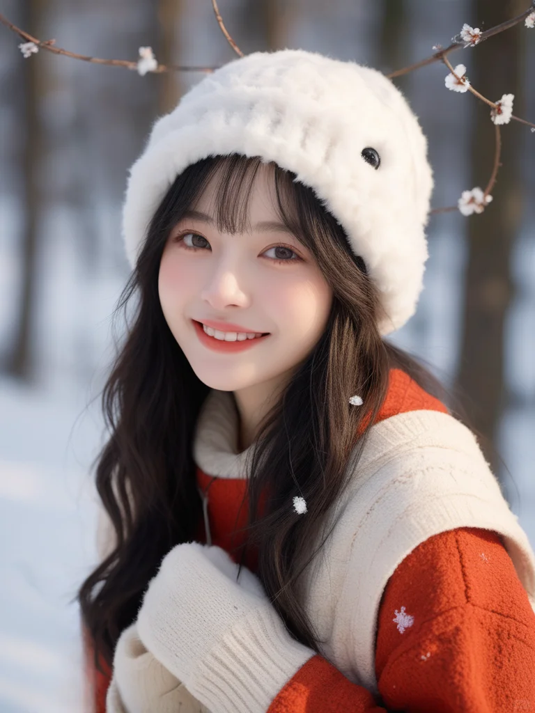 冬日里的甜美女孩系