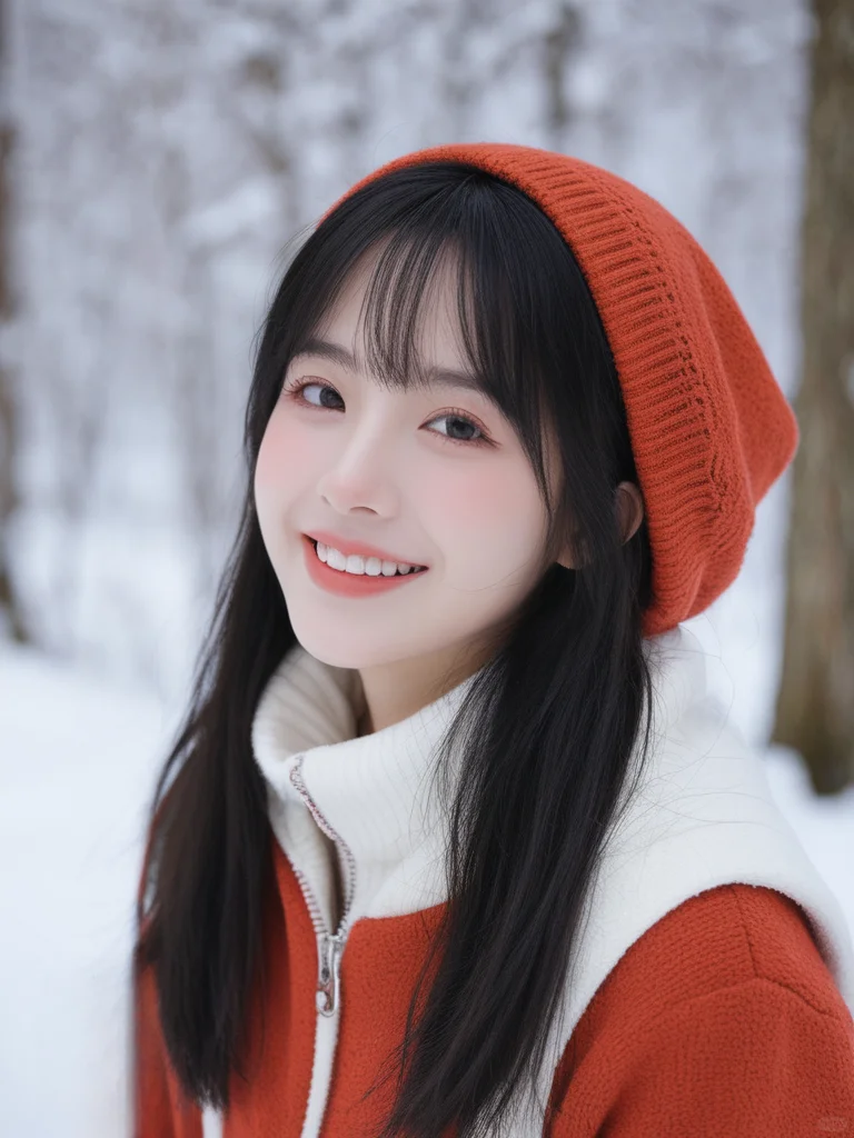 冬日里的甜美女孩系
