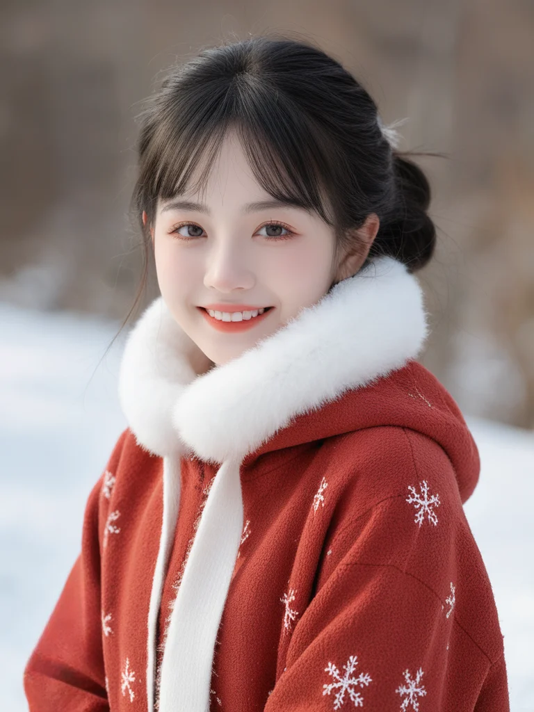 冬日里的甜美女孩系