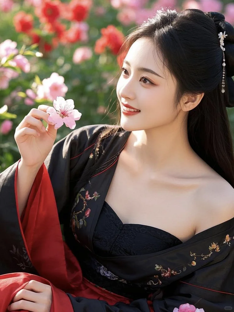 美女壁纸︳黑衣古风佳人，神秘迷人✨