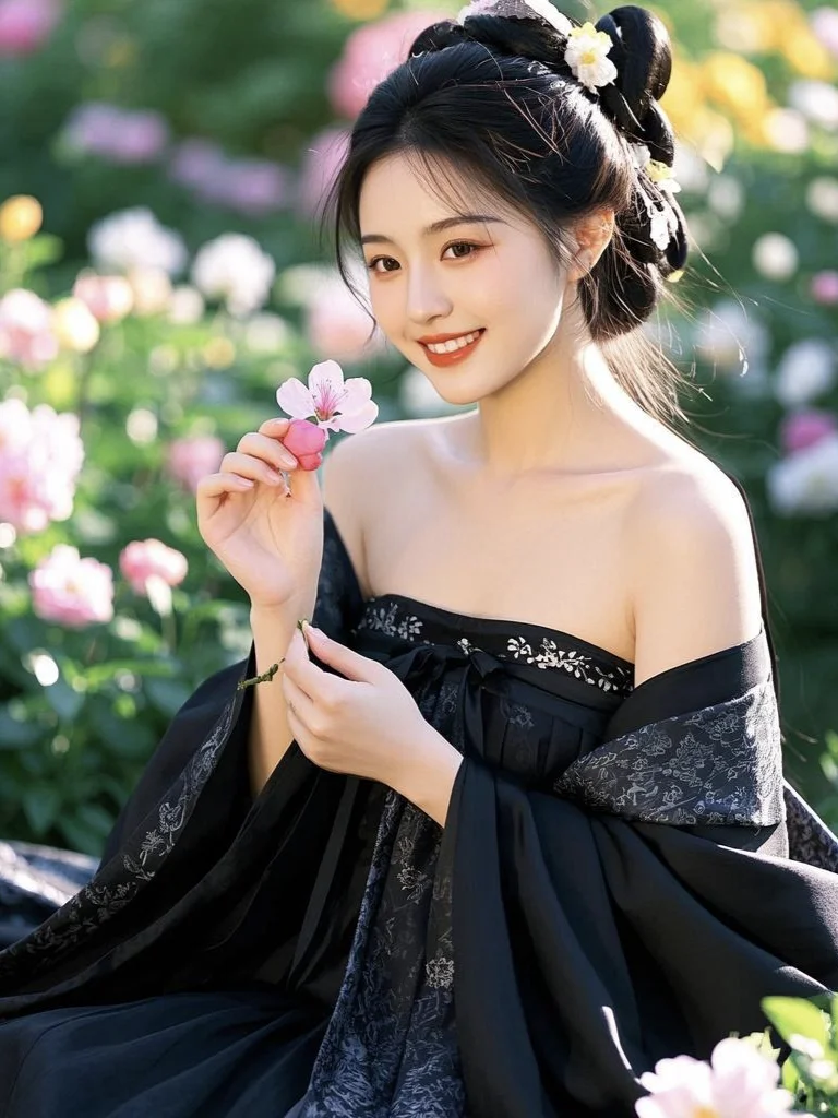 美女壁纸︳黑衣古风佳人，神秘迷人✨