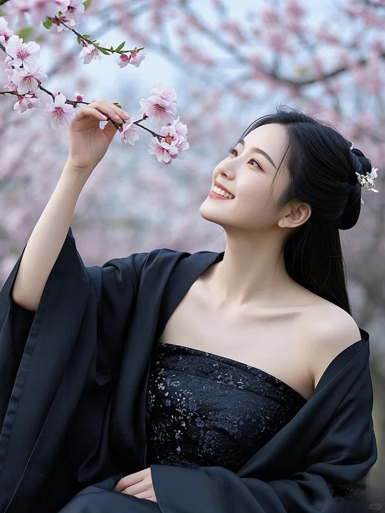 美女壁纸︳黑衣古风佳人，神秘迷人✨