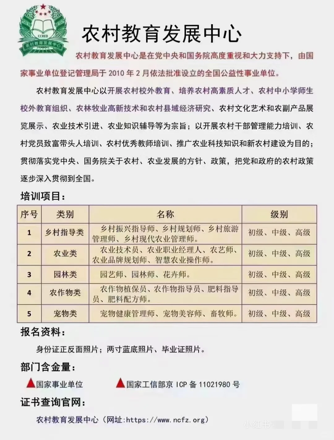 农村教育发展中心证书