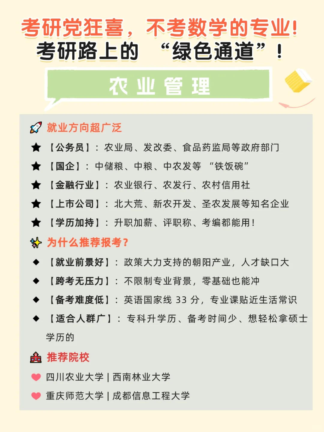农业管理真的是考研路上的“绿色通道”