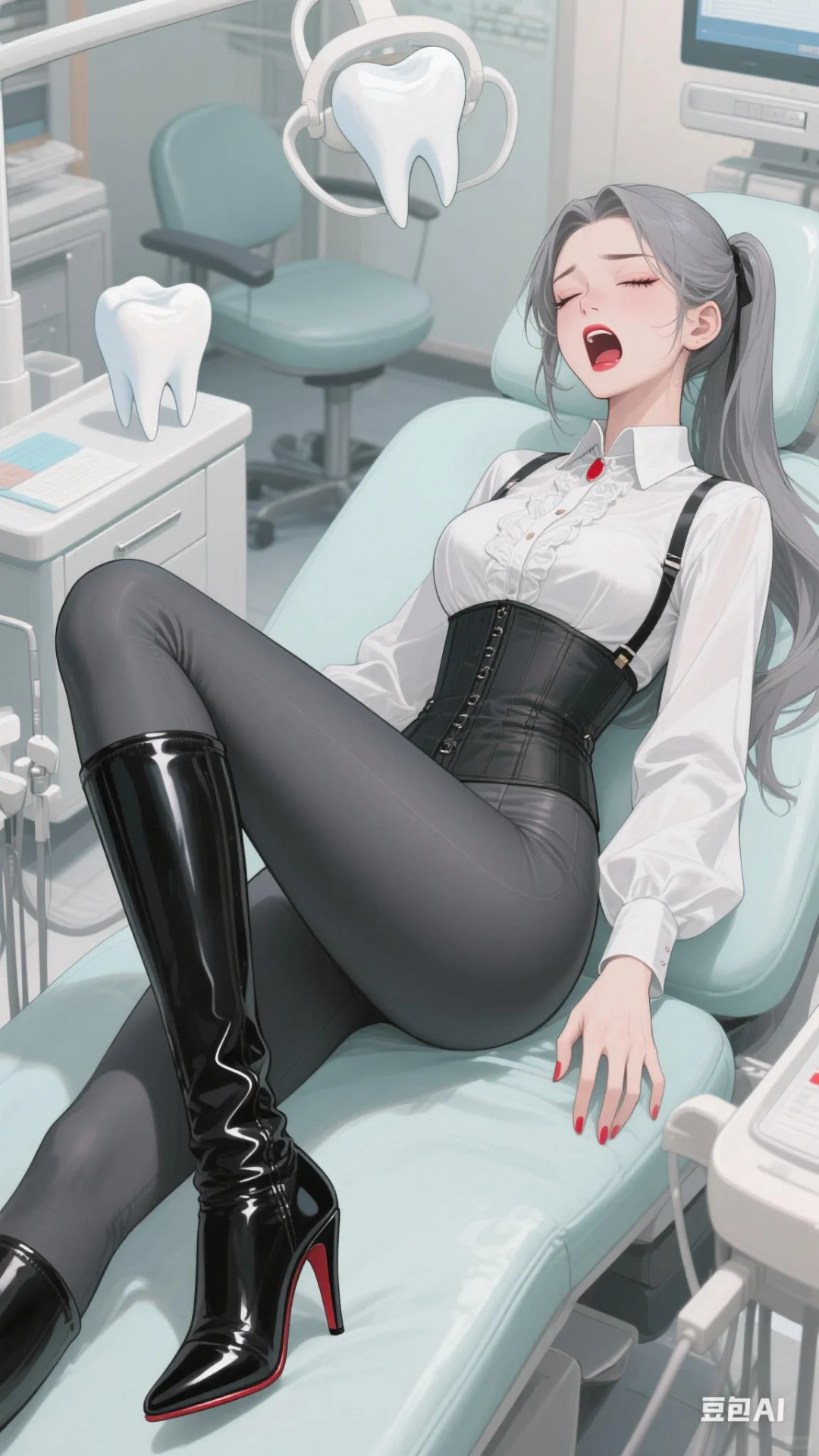 壁纸分享:牙科诊所的美女小姐姐患者