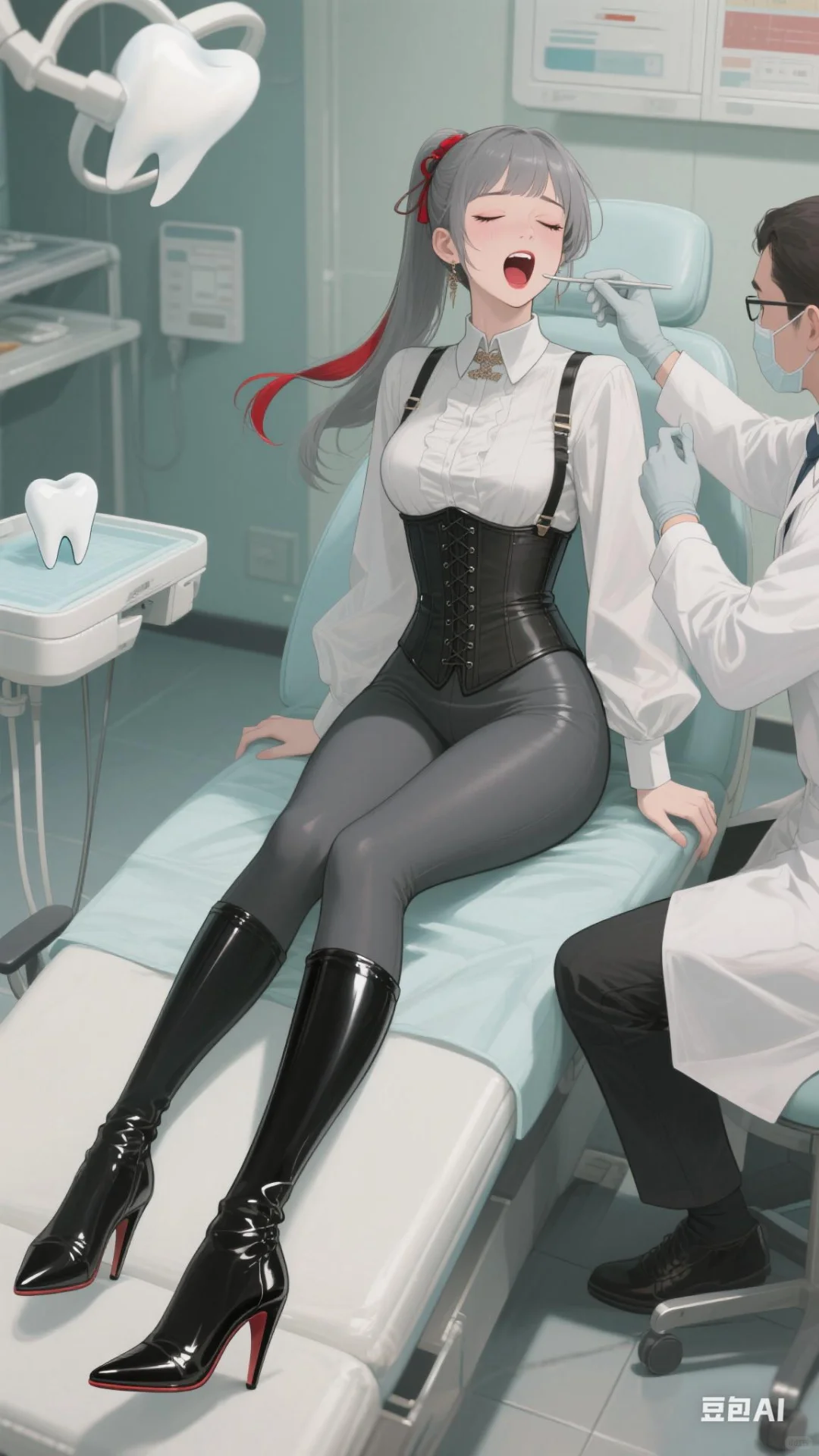 壁纸分享:牙科诊所的美女小姐姐患者