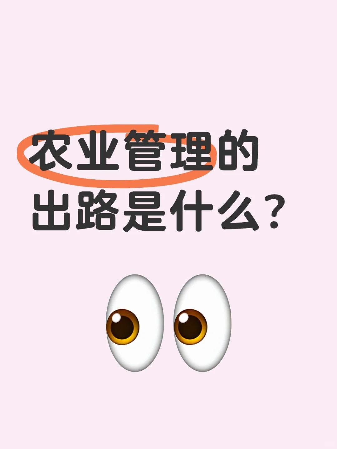 农业管理的出路是什么？