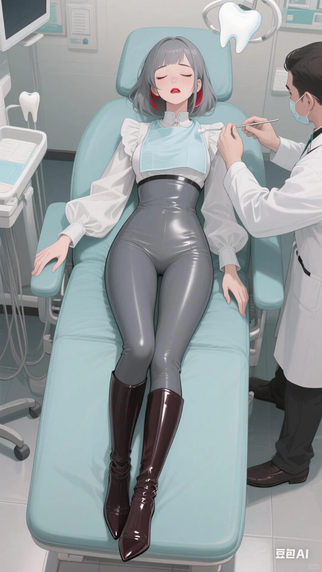壁纸分享:牙科诊所的美女小姐姐患者