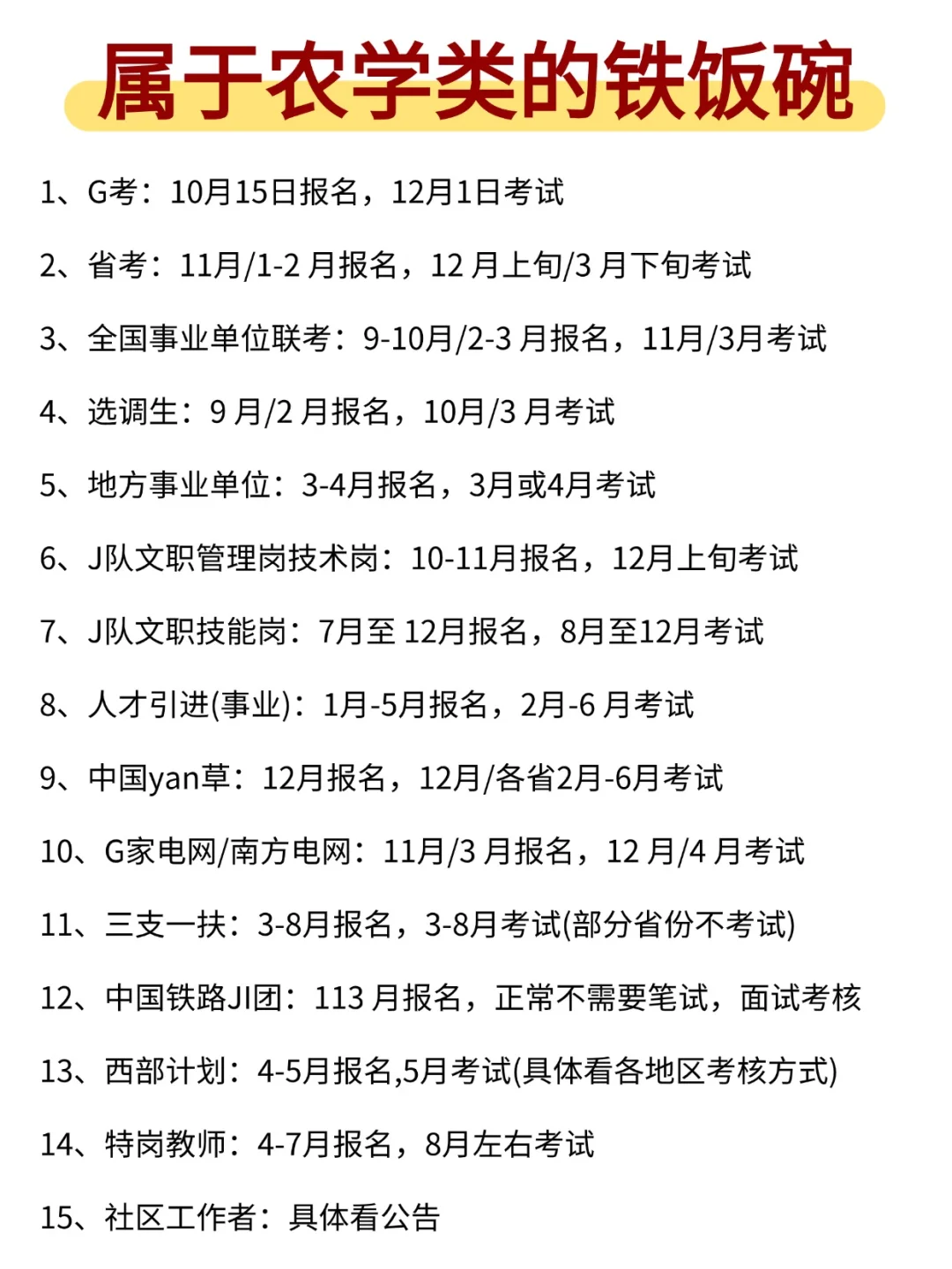 属于农学类的铁饭碗来啦!!
