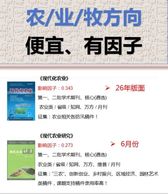好发的农/业/牧方向,性价比高、有因子!含
