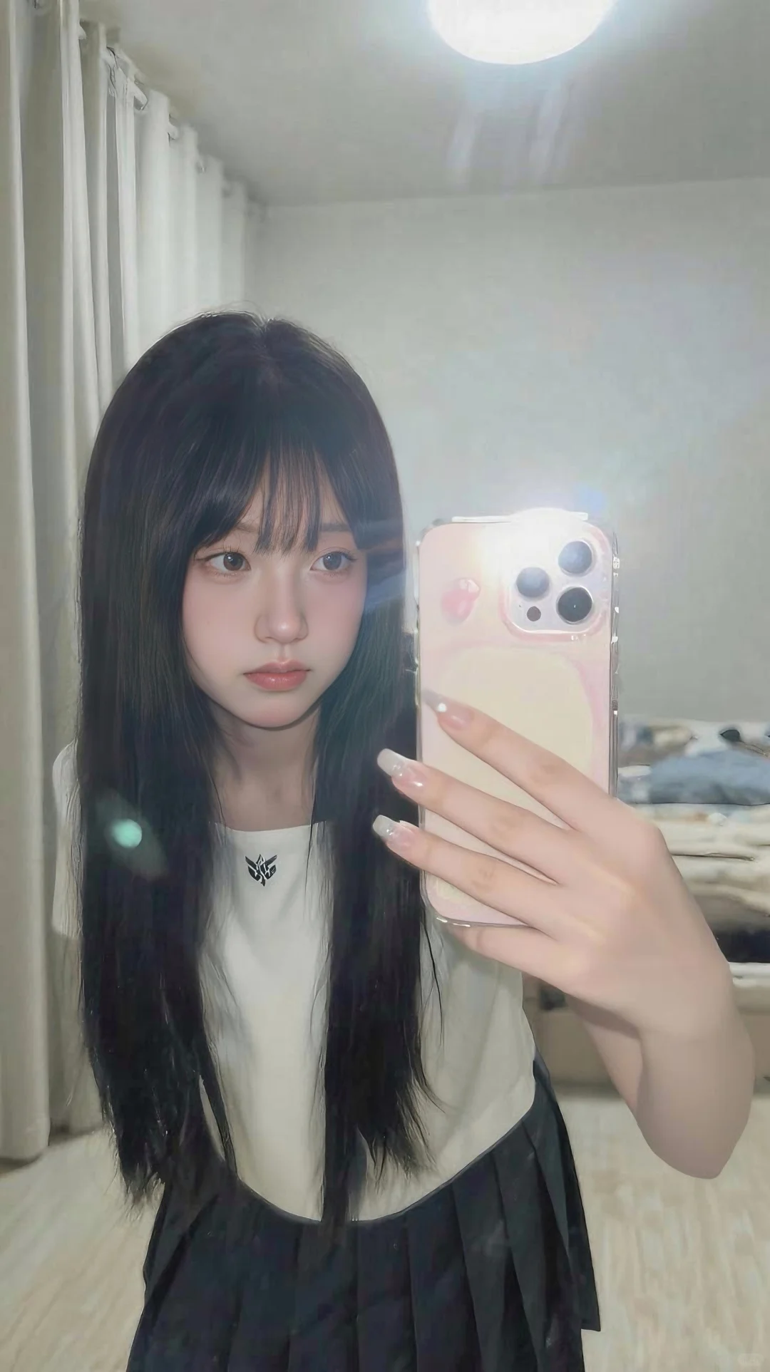 Jk学妹 对镜拍