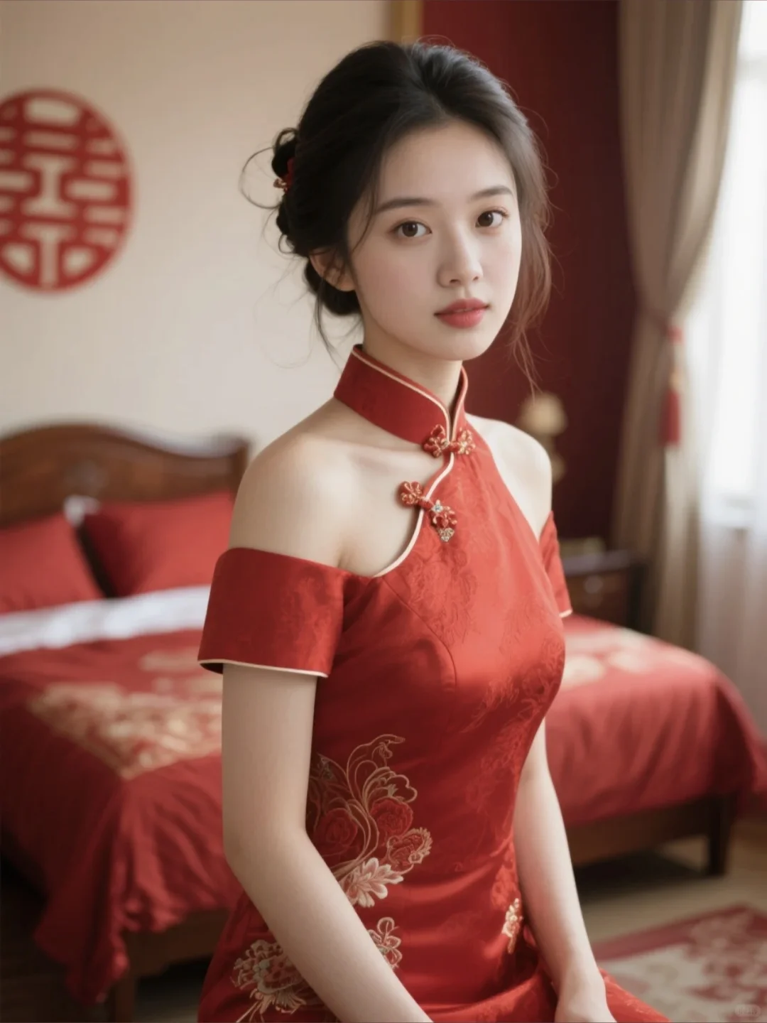中式旗袍写真，太美了~Ai生成