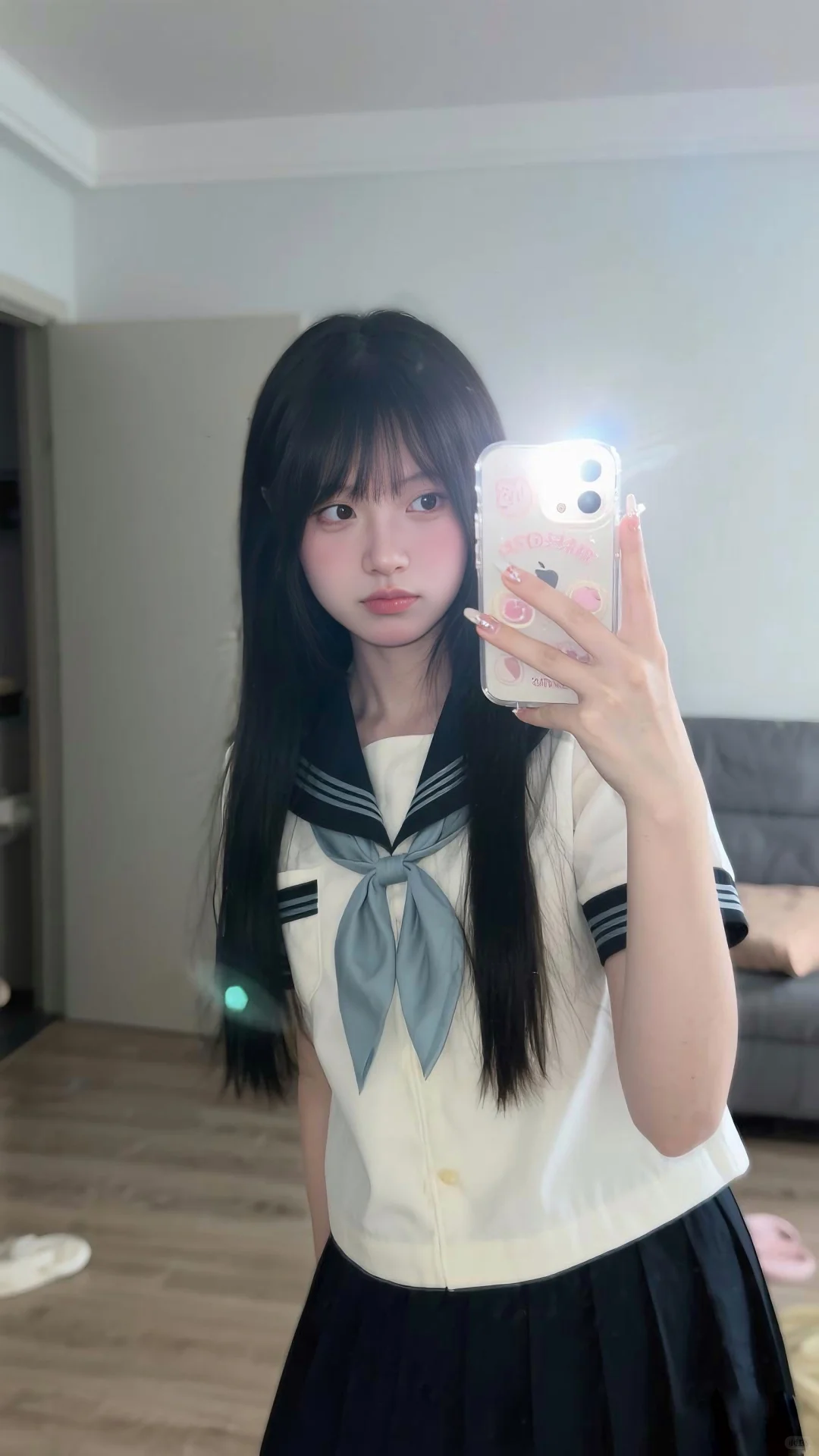Jk学妹 对镜拍