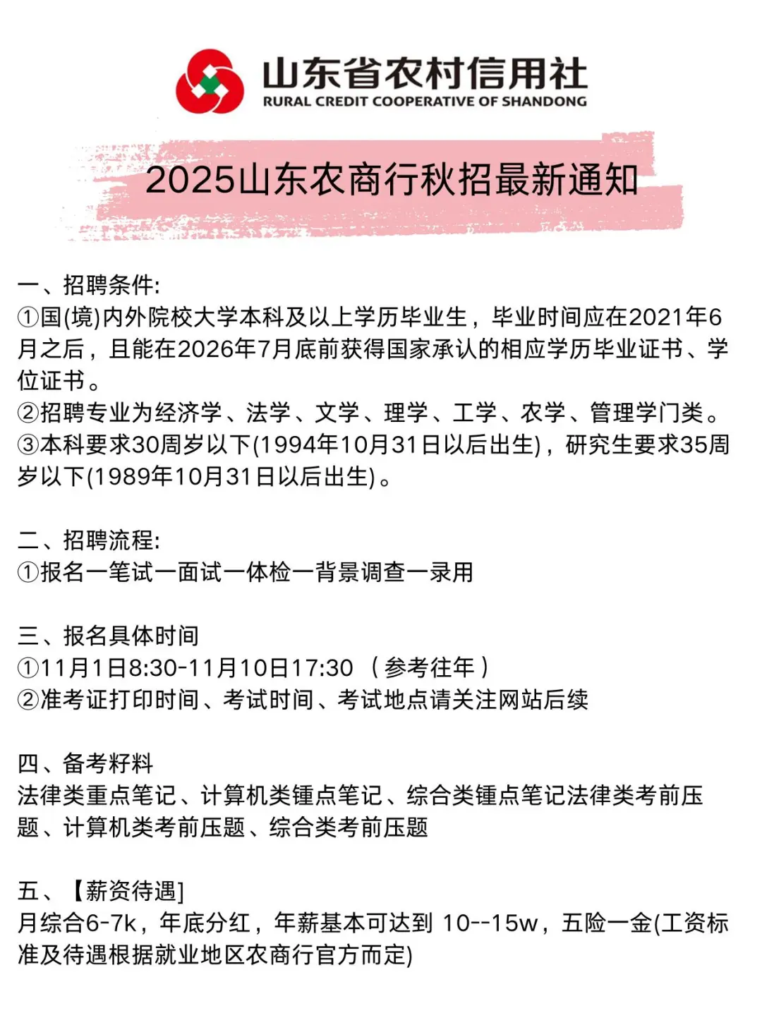 2025山东农商行最新通知