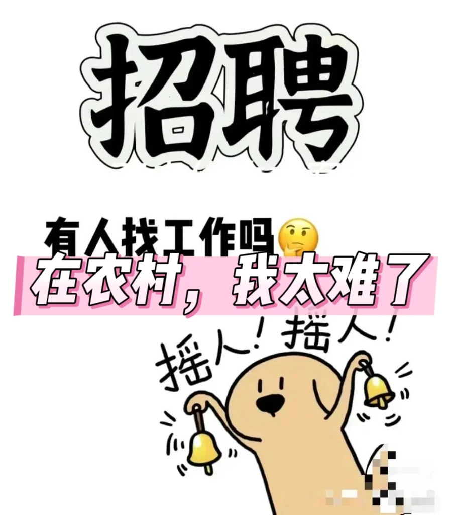 在农村找个人干活太难了!