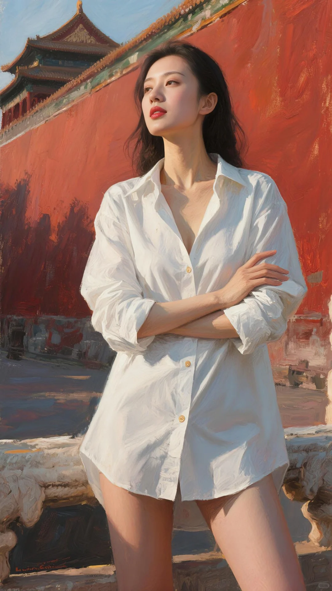 AI油画习作《致命吸引力—我的超模女友》系列2