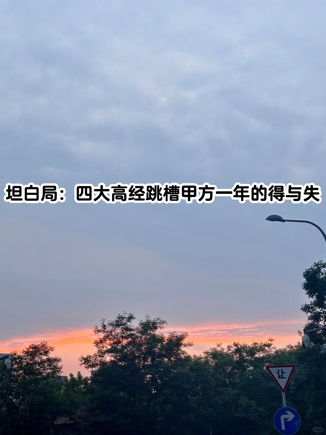 坦白局:四大跳槽甲方一年的得与失