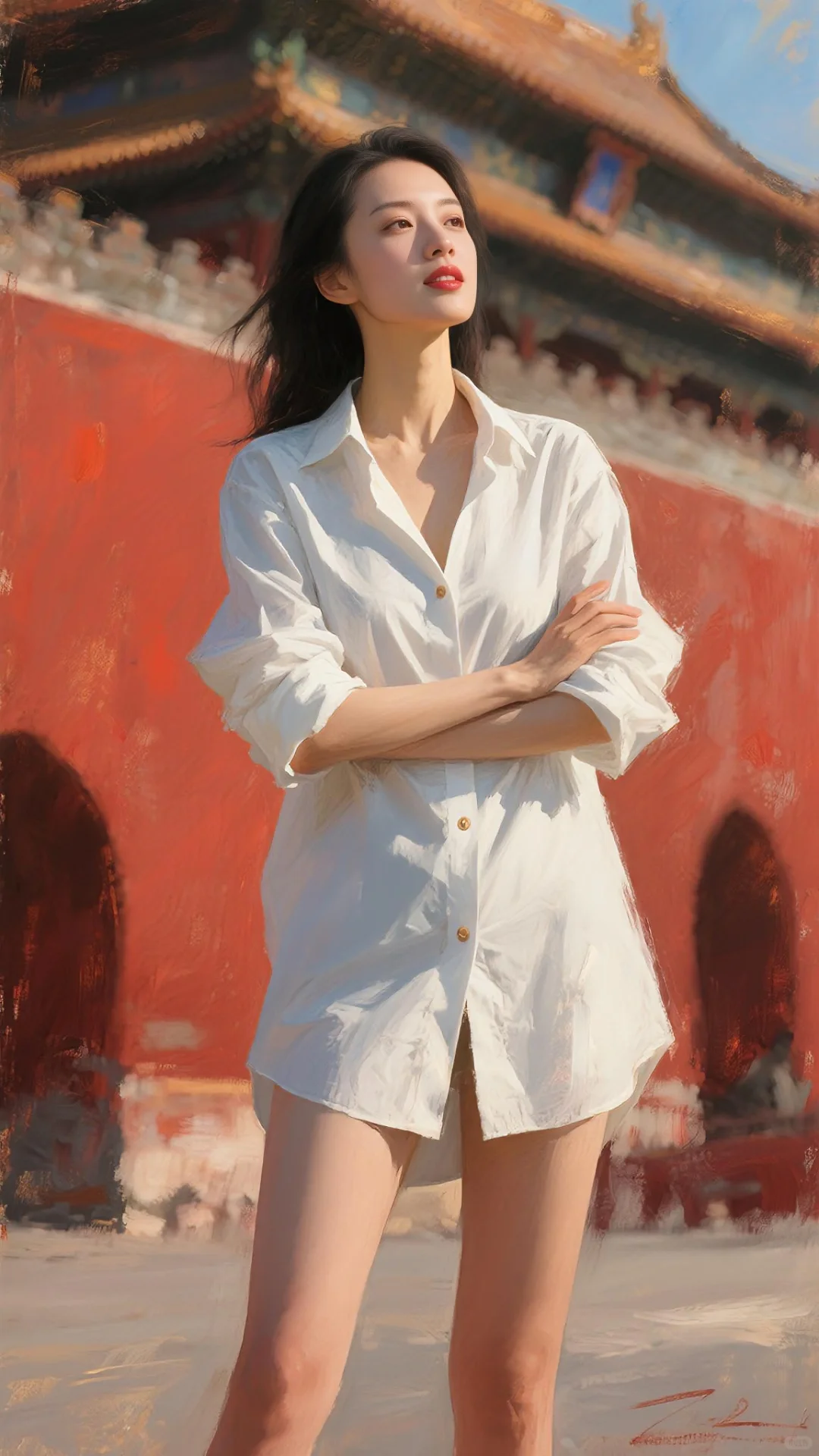 AI油画习作《致命吸引力—我的超模女友》系列2