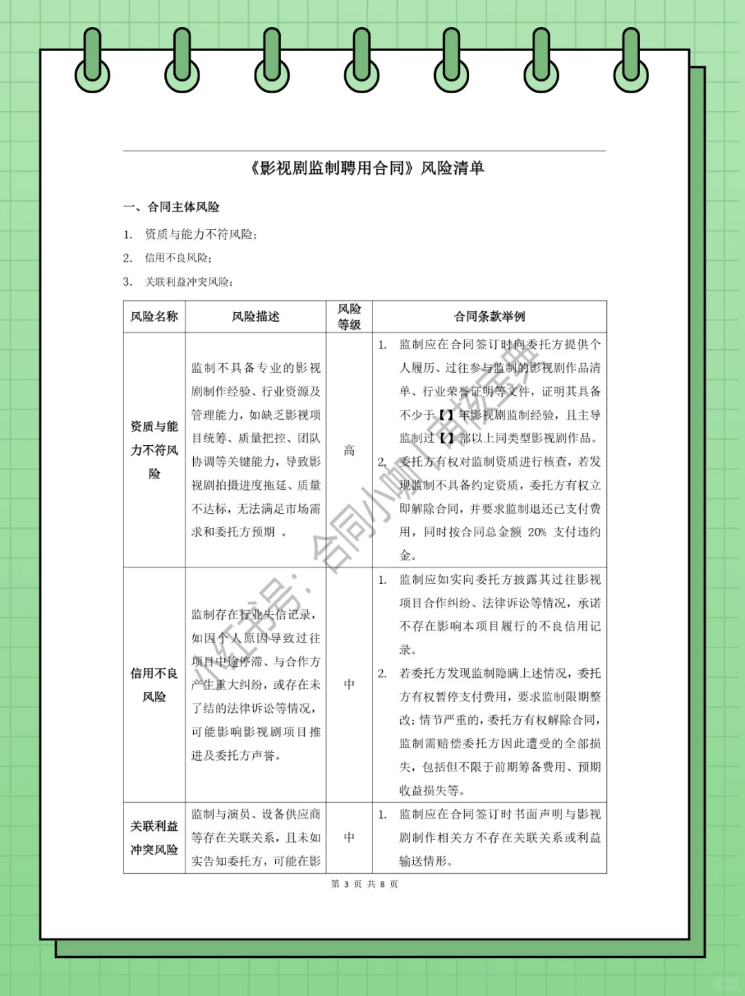 审核宝典丨《影视监制聘用合同》如何审核