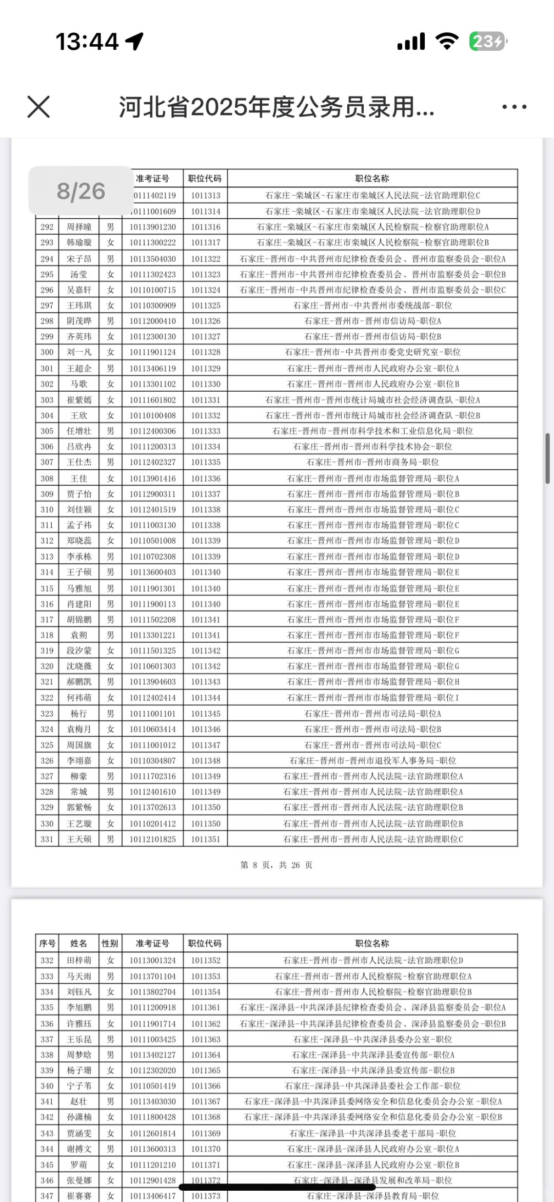 2025河北省考石家庄录用名单公示