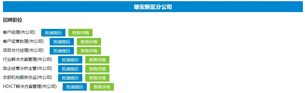 中国移动河北分公司公告，各地市有岗