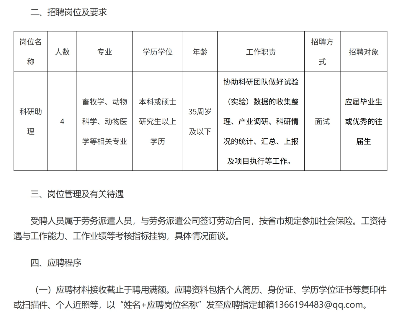 海南省农科院三亚研究院招聘科研助理4人