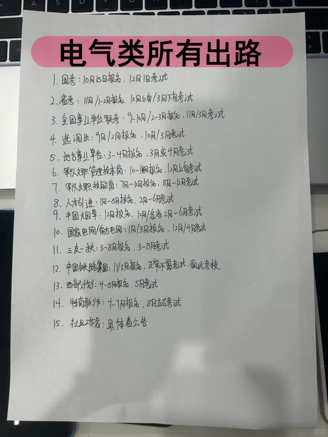 终于等到电气类的所有退路!