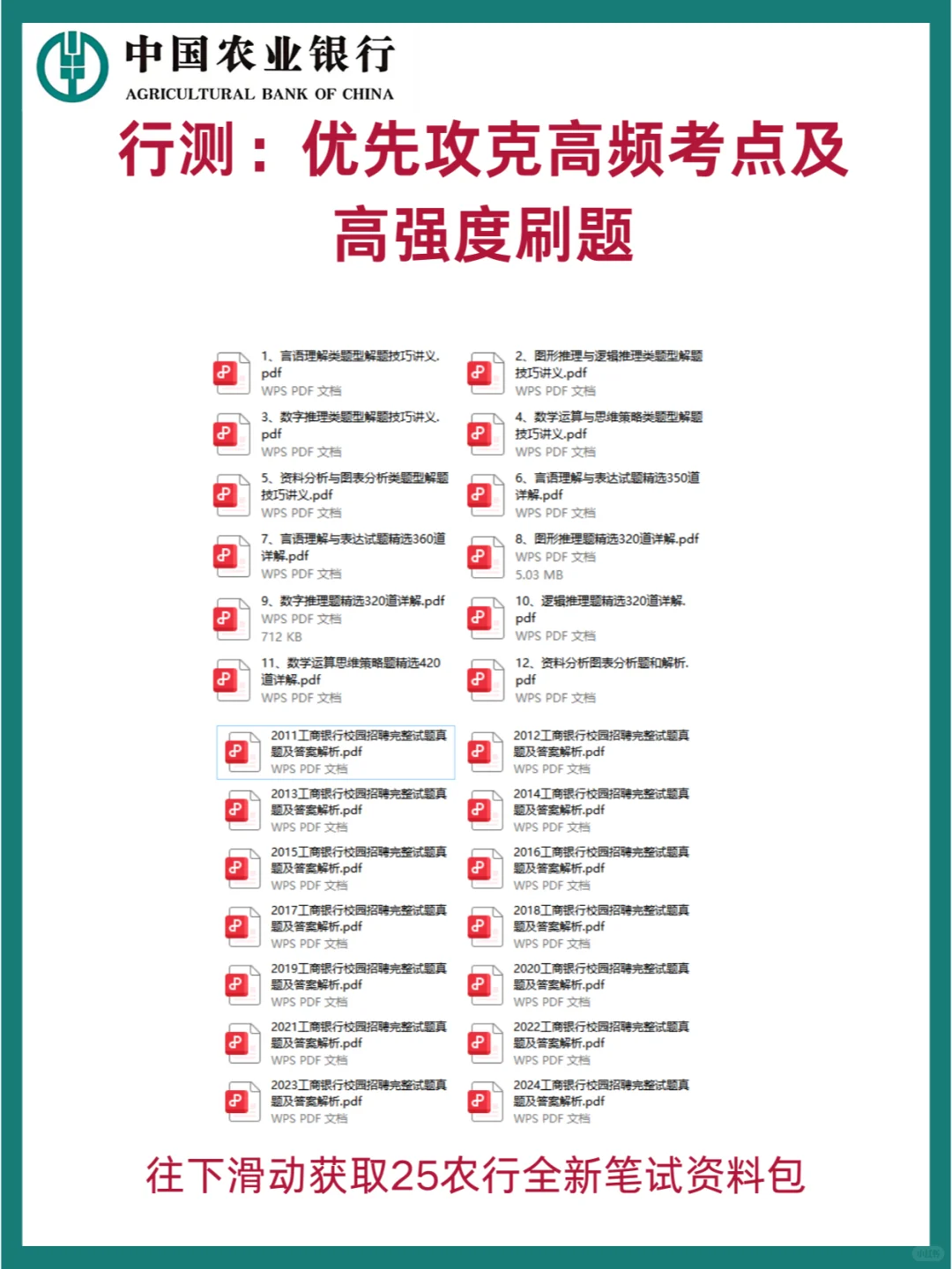 25农行校招冲刺计划+考情分析
