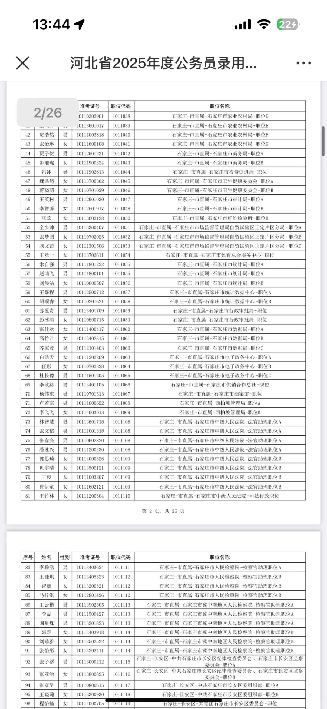 2025河北省考石家庄录用名单公示
