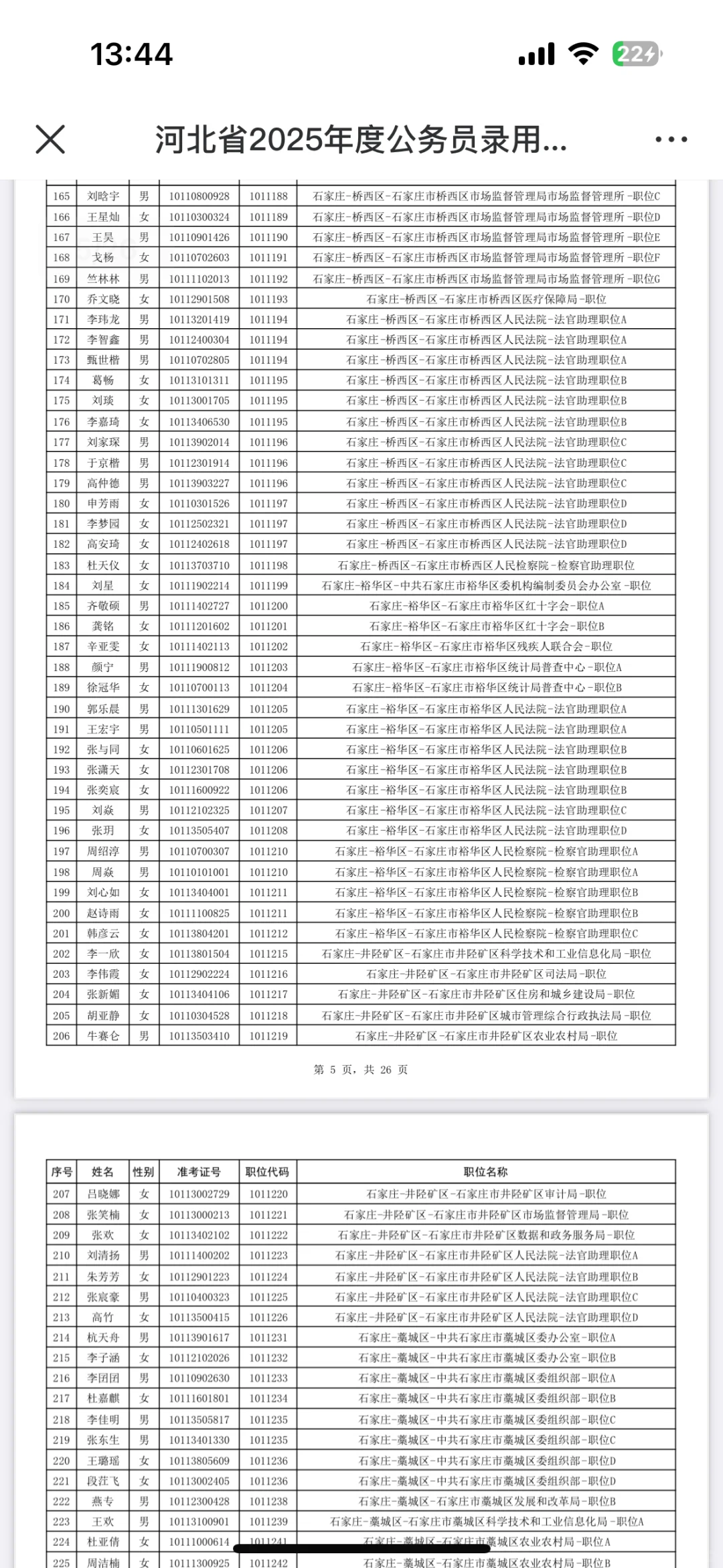 2025河北省考石家庄录用名单公示