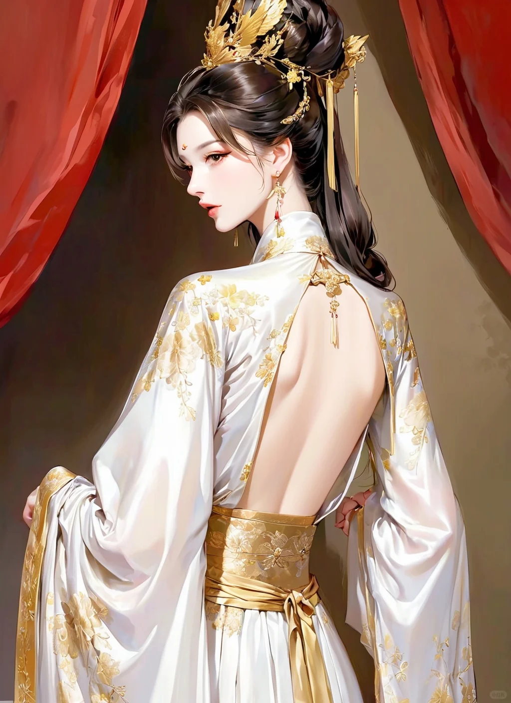 AI古风美女插画,太美了