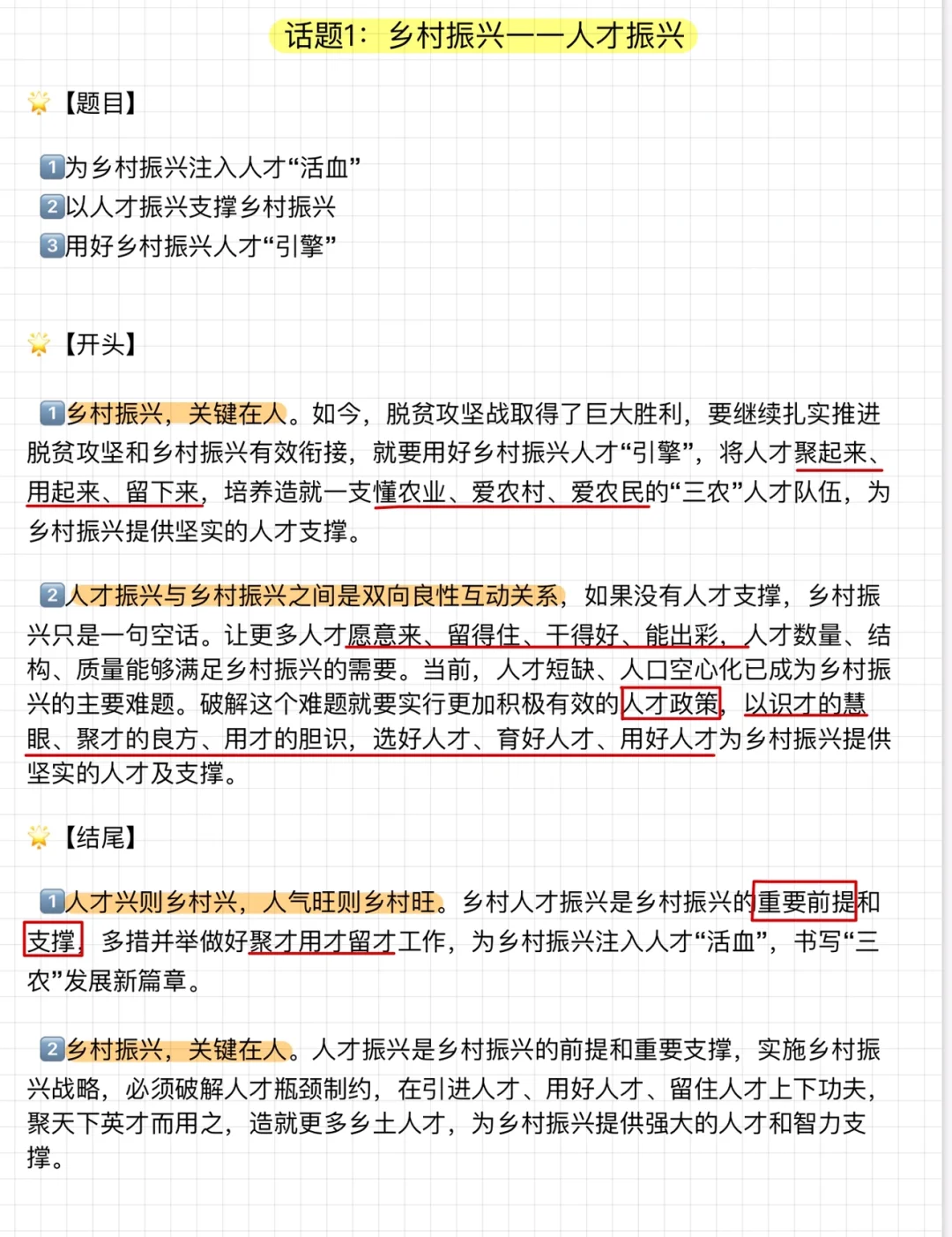 每日申论芝士—话题1:乡村振兴之人才振兴