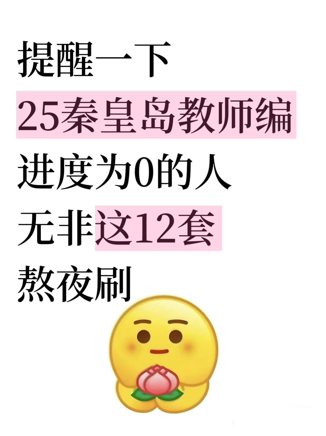 25秦皇岛教师编进度为0，无非12套熬夜刷！