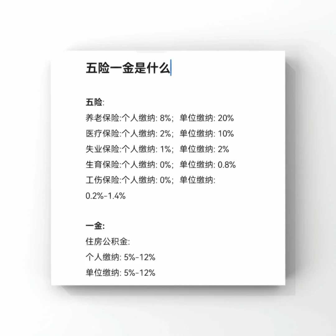 ❗❗初入职场必须知道的事·五险一金