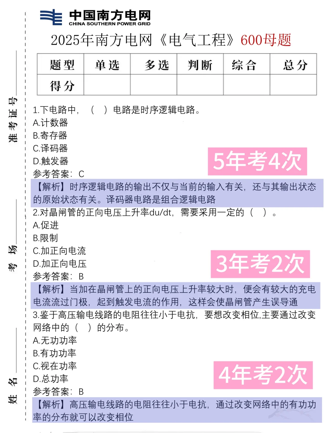 给考南方电网二批社招肚子没墨的提个醒