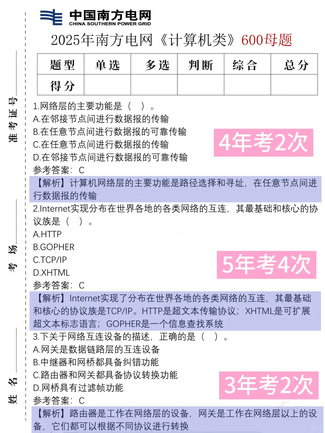 给考南方电网二批社招肚子没墨的提个醒