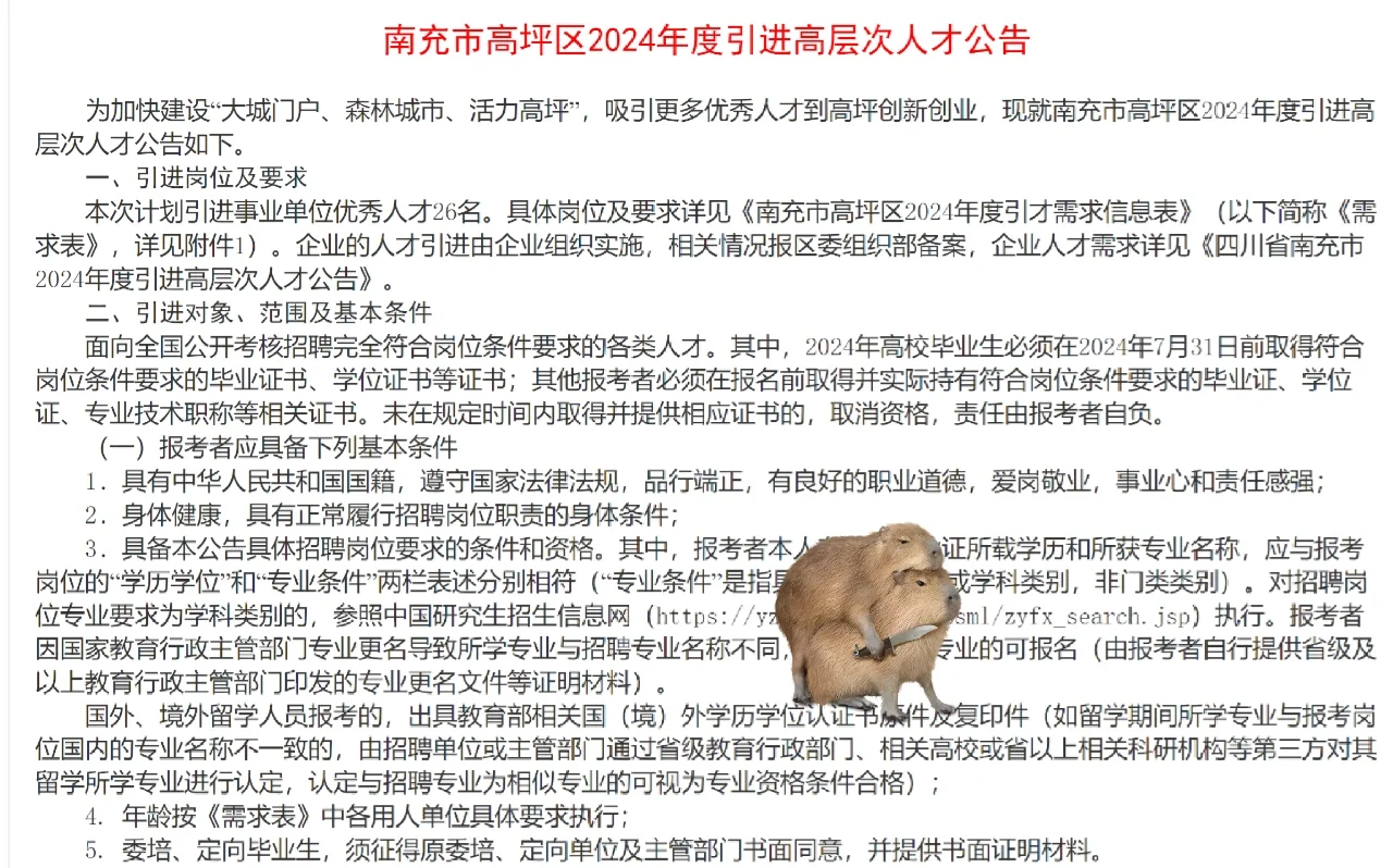 农硕就业-南充市高坪区人才引进有编制