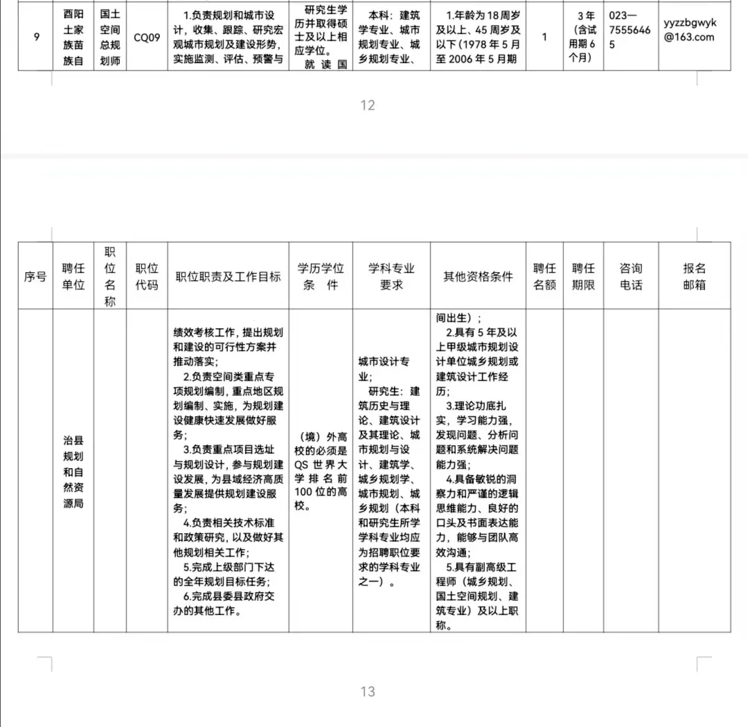 重庆聘任制公务员招聘